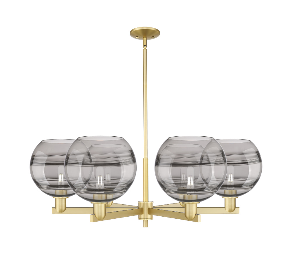 Rochester - 6 Light - 40 inch - Satin Gold - Stem hung - Chandelier