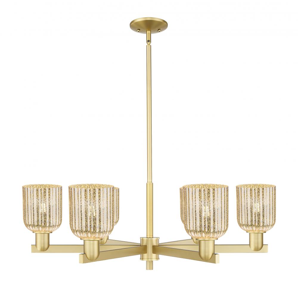 Bridal Veil - 6 Light - 24 inch - Satin Gold - Chandelier