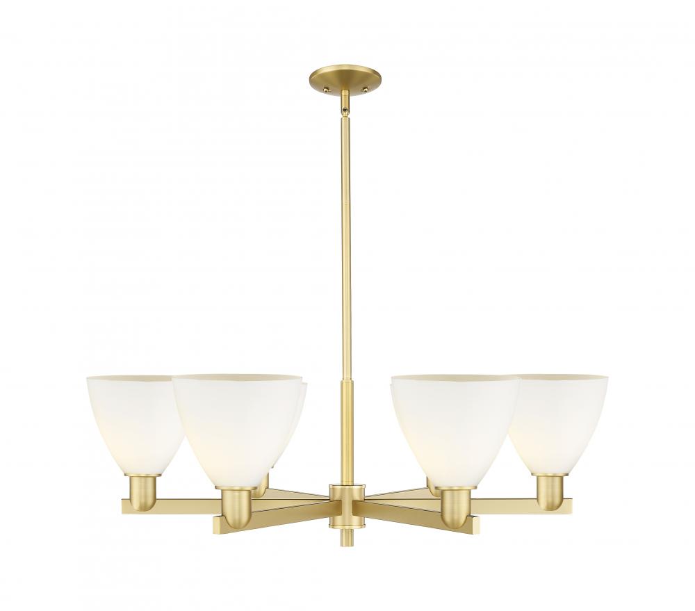 Bristol - 6 Light - 37 inch - Satin Gold - Stem hung - Chandelier