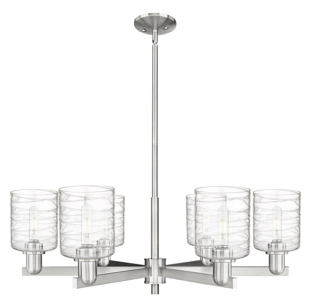 Cobbleskill - 6 Light - 35 inch - Satin Nickel - Stem hung - Chandelier