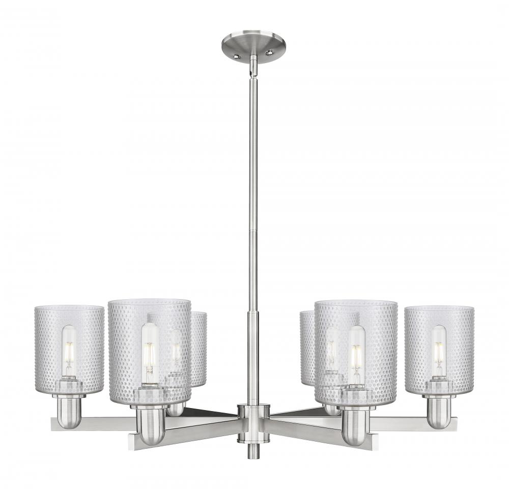 Cobbleskill - 6 Light - 35 inch - Satin Nickel - Stem hung - Chandelier
