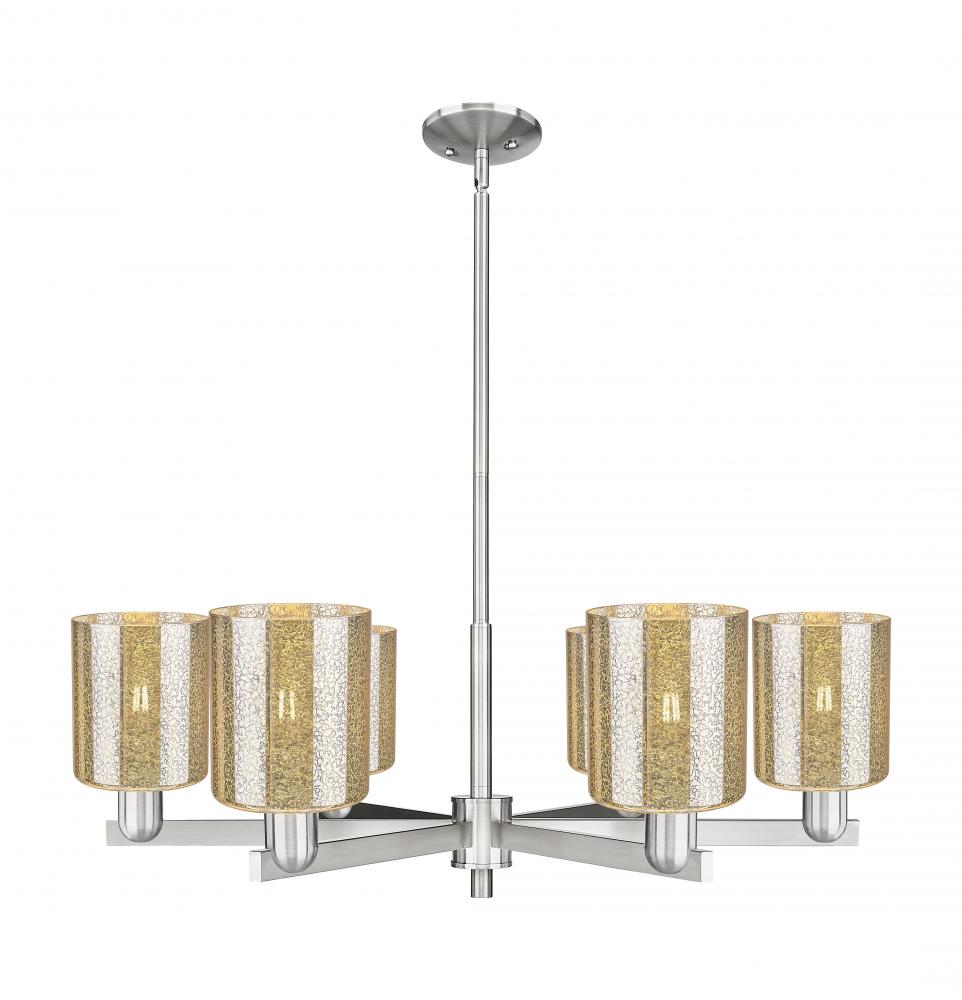 Cobbleskill - 6 Light - 35 inch - Satin Nickel - Stem hung - Chandelier