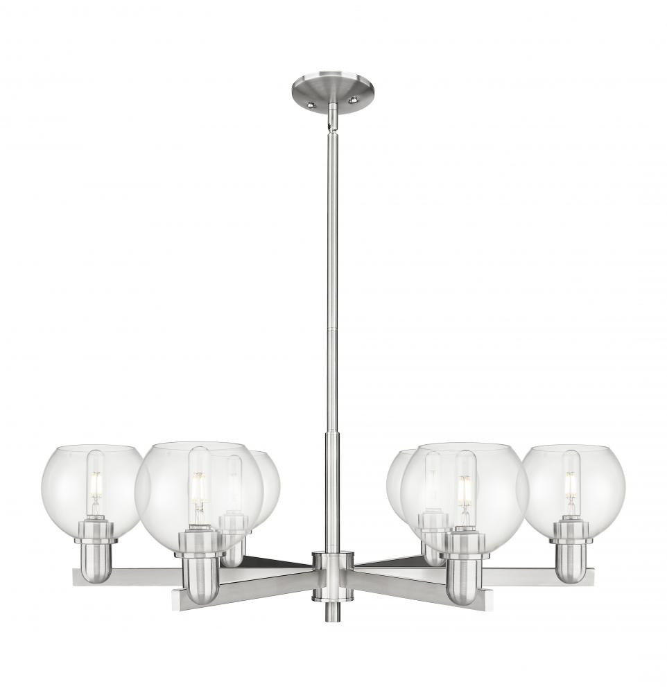 Athens - 6 Light - 36 inch - Satin Nickel - Stem hung - Chandelier