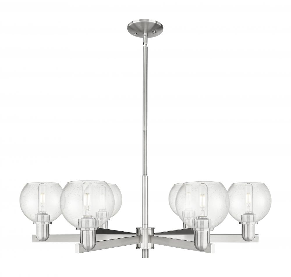 Athens - 6 Light - 36 inch - Satin Nickel - Stem hung - Chandelier
