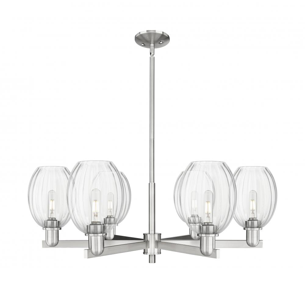 Preston Bulb - 6 Light - 24 inch - Satin Nickel - Chandelier