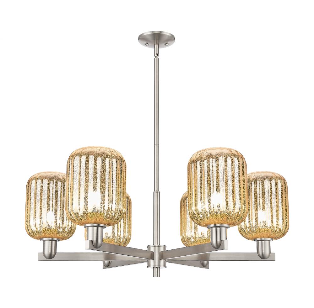 Preston Cylinder - 6 Light - 24 inch - Satin Nickel - Chandelier