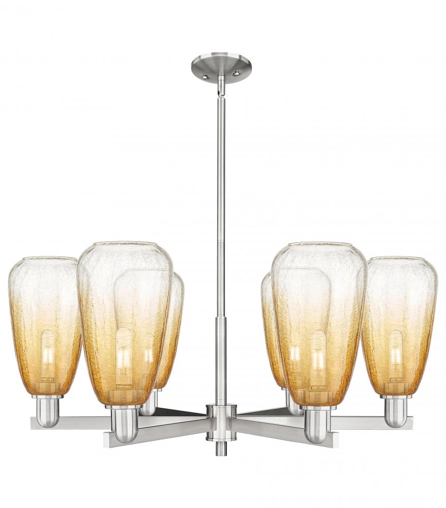 Brookhaven Almond - 6 Light - 24 inch - Satin Nickel - Chandelier