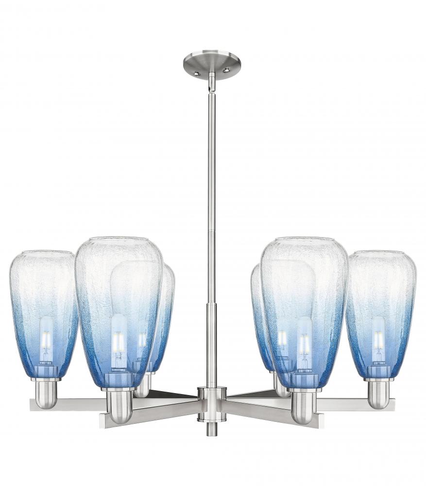 Brookhaven Almond - 6 Light - 24 inch - Satin Nickel - Chandelier