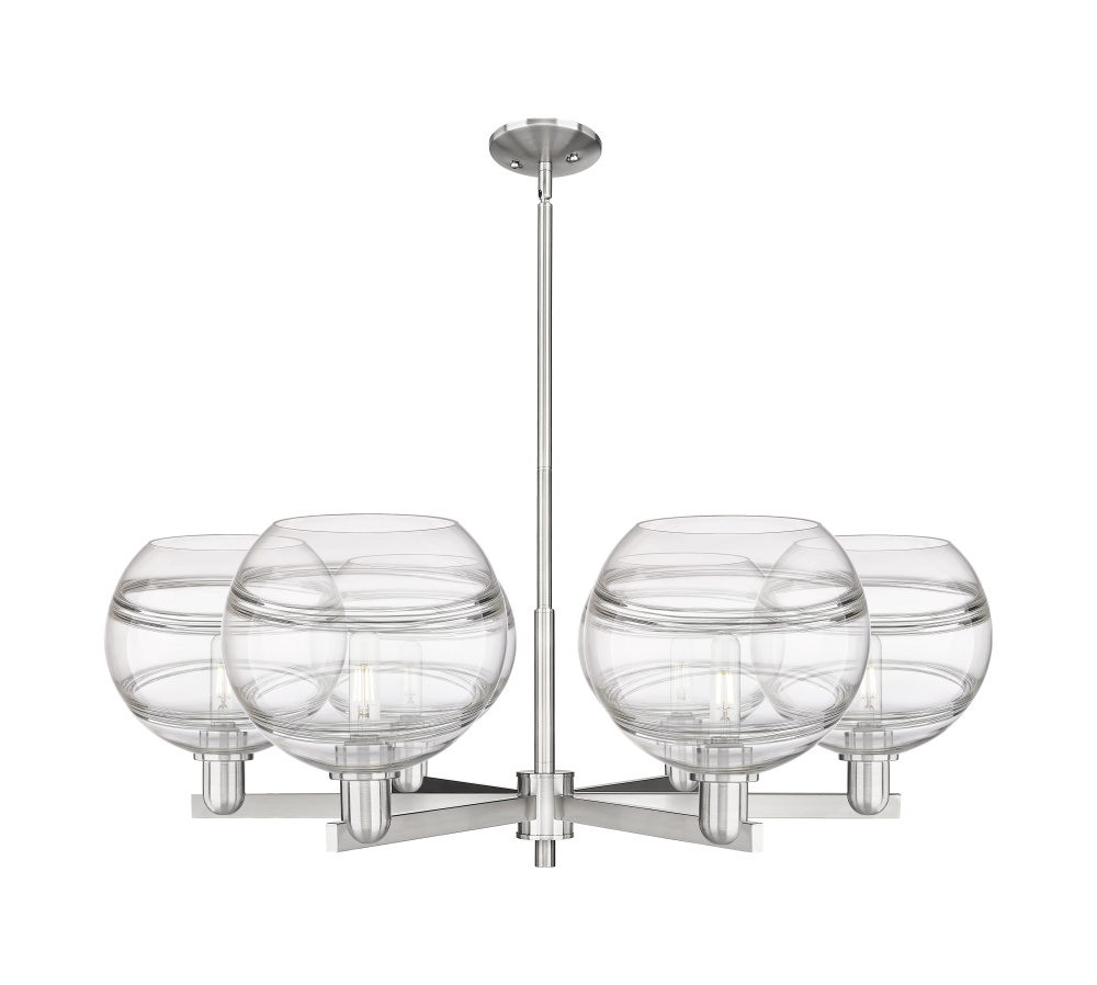 Rochester - 6 Light - 40 inch - Satin Nickel - Stem hung - Chandelier