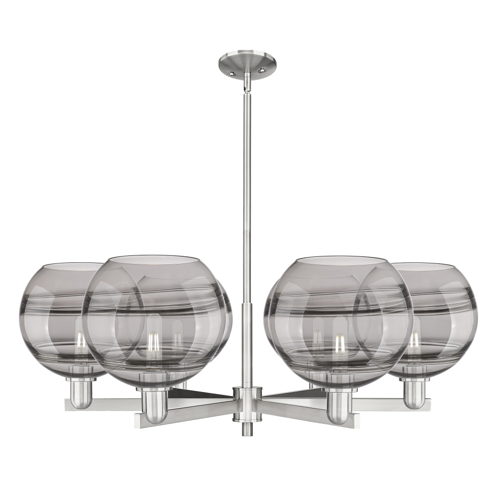 Rochester - 6 Light - 40 inch - Satin Nickel - Stem hung - Chandelier