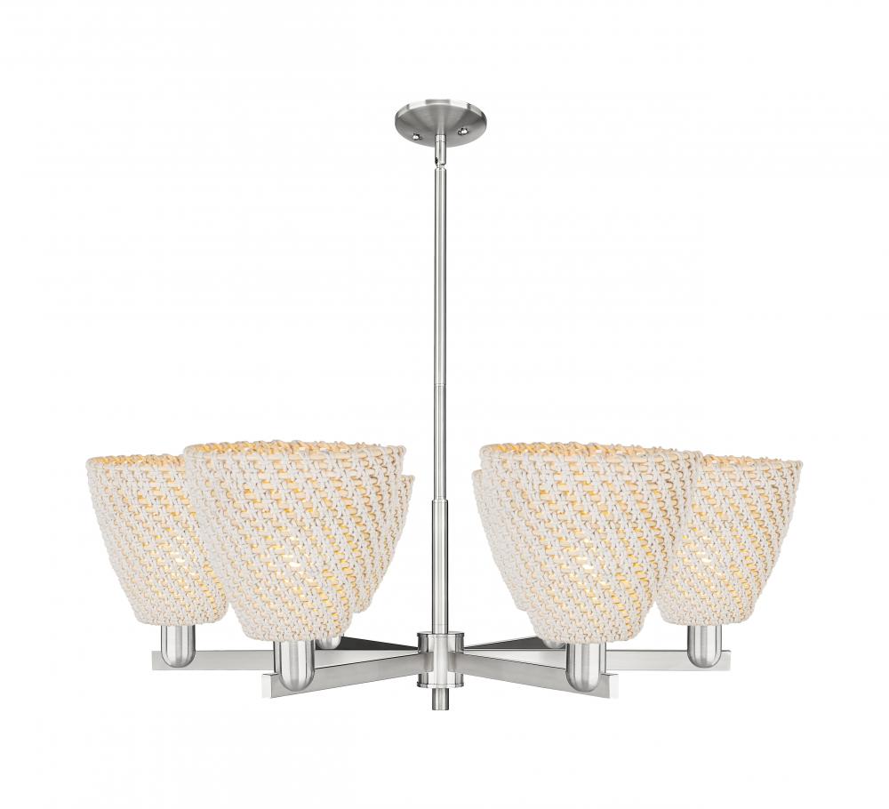 Bristol Natural - 6 Light - 39 inch - Satin Nickel - Stem hung - Chandelier