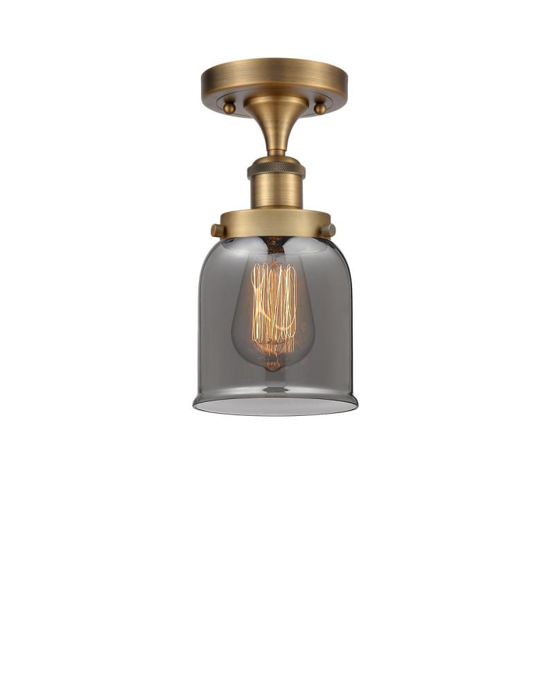 Bell - 1 Light - 5 inch - Brushed Brass - Semi-Flush Mount