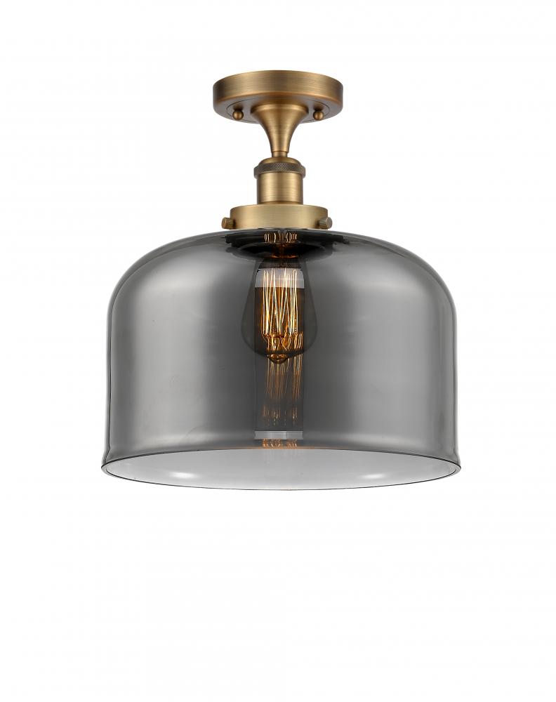 Bell - 1 Light - 12 inch - Brushed Brass - Semi-Flush Mount