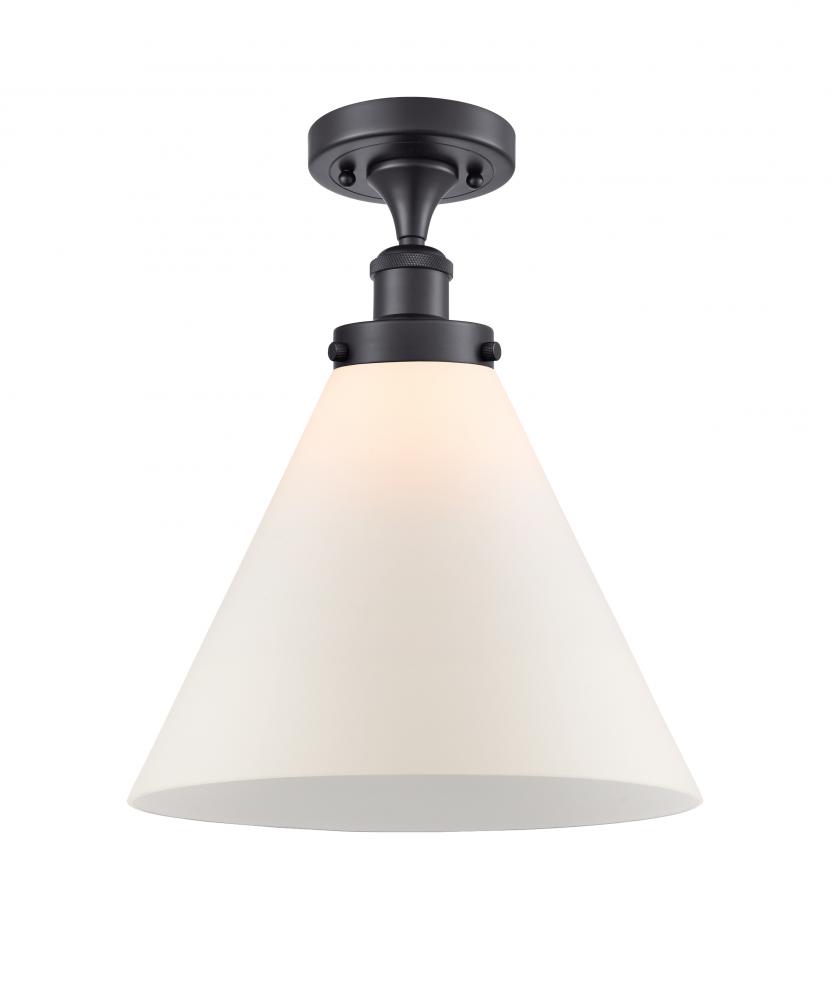 Cone - 1 Light - 12 inch - Matte Black - Semi-Flush Mount