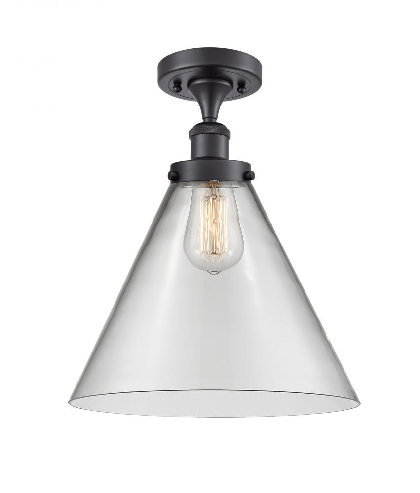 Cone - 1 Light - 12 inch - Matte Black - Semi-Flush Mount