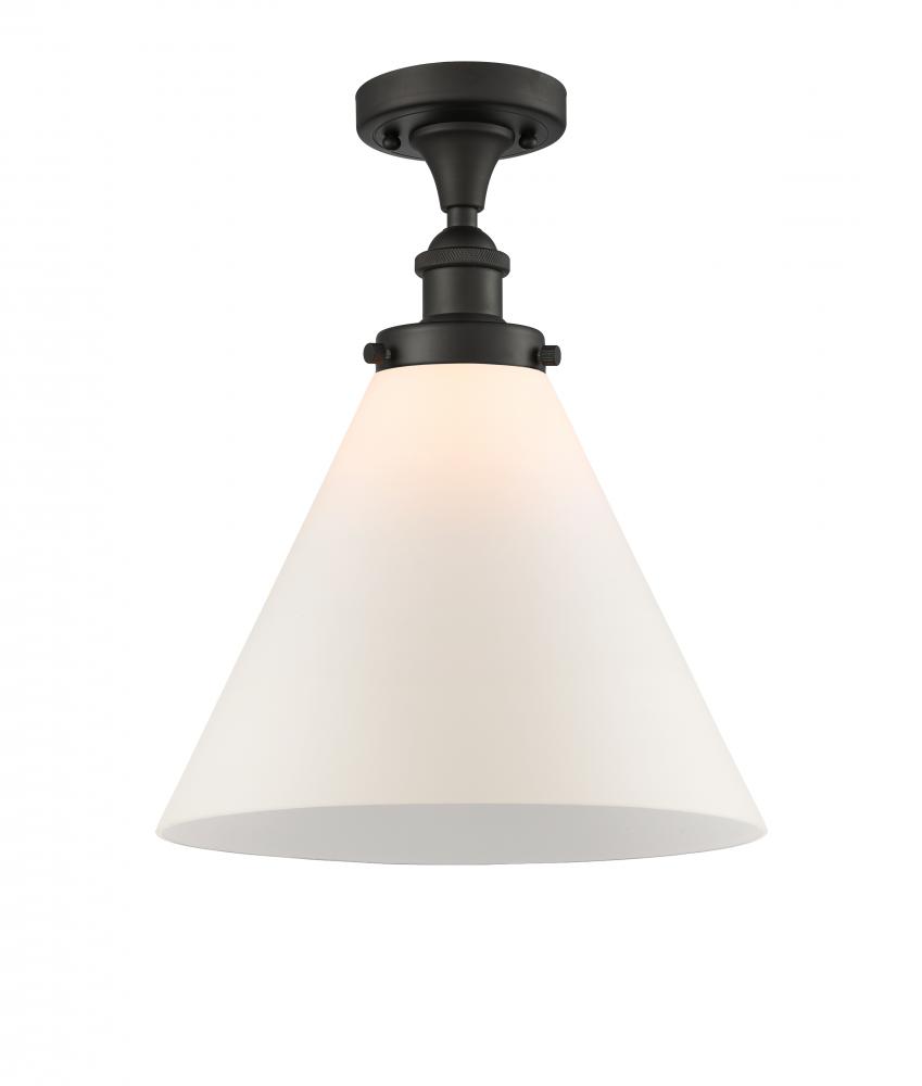 Cone - 1 Light - 12 inch - Oil Rubbed Bronze - Semi-Flush Mount
