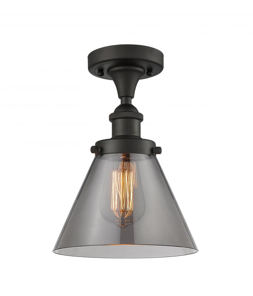 Cone - 1 Light - 8 inch - Oil Rubbed Bronze - Semi-Flush Mount