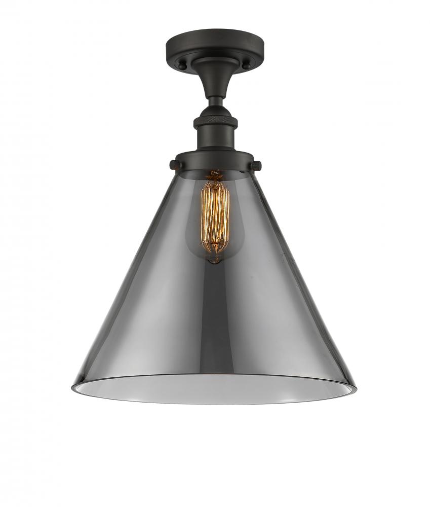 Cone - 1 Light - 12 inch - Oil Rubbed Bronze - Semi-Flush Mount