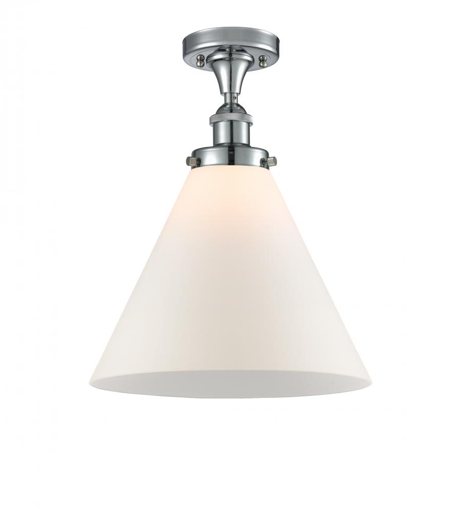 Cone - 1 Light - 12 inch - Polished Chrome - Semi-Flush Mount