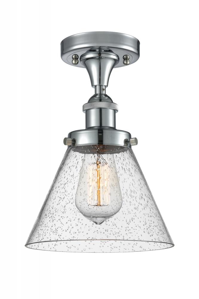 Cone - 1 Light - 8 inch - Polished Chrome - Semi-Flush Mount