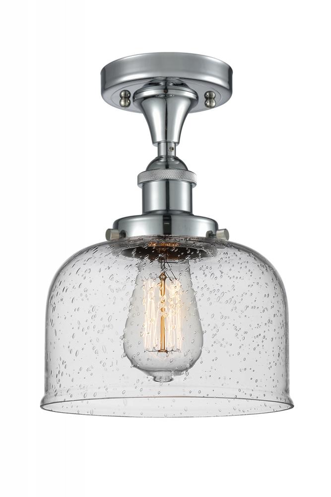 Bell - 1 Light - 8 inch - Polished Chrome - Semi-Flush Mount
