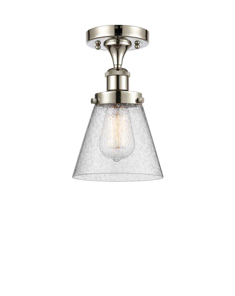 Cone - 1 Light - 6 inch - Polished Nickel - Semi-Flush Mount