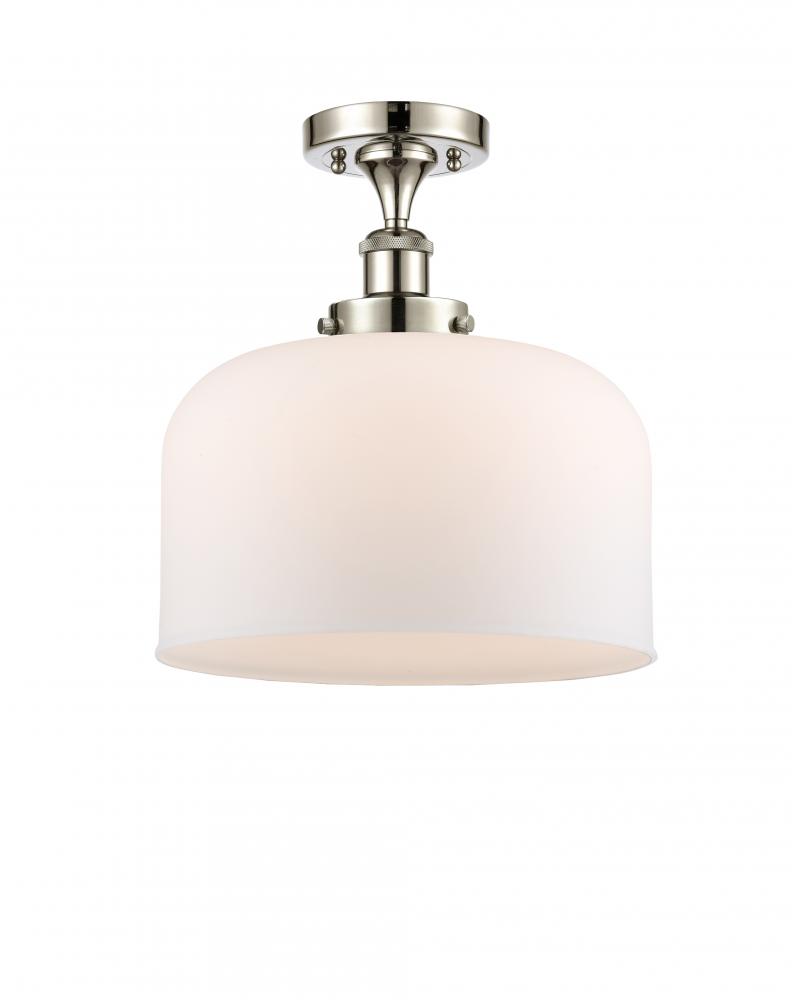 Bell - 1 Light - 12 inch - Polished Nickel - Semi-Flush Mount