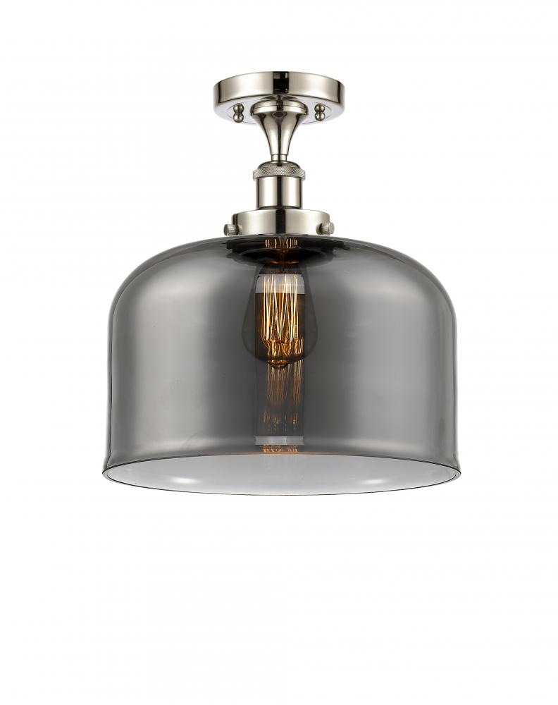Bell - 1 Light - 12 inch - Polished Nickel - Semi-Flush Mount