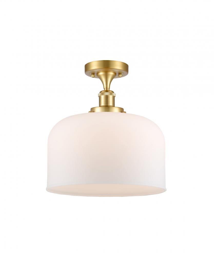 Bell - 1 Light - 12 inch - Satin Gold - Semi-Flush Mount