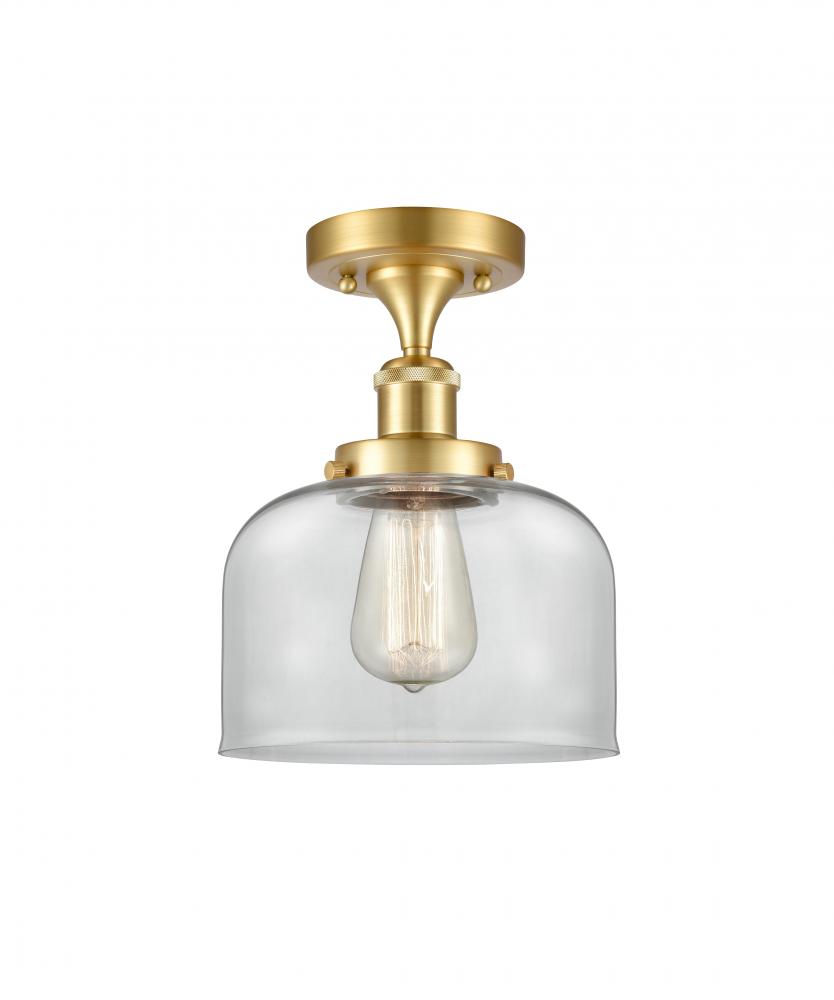 Bell - 1 Light - 8 inch - Satin Gold - Semi-Flush Mount