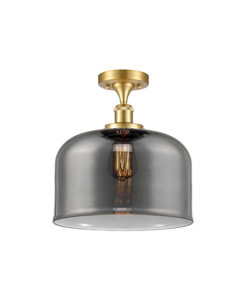 Bell - 1 Light - 12 inch - Satin Gold - Semi-Flush Mount
