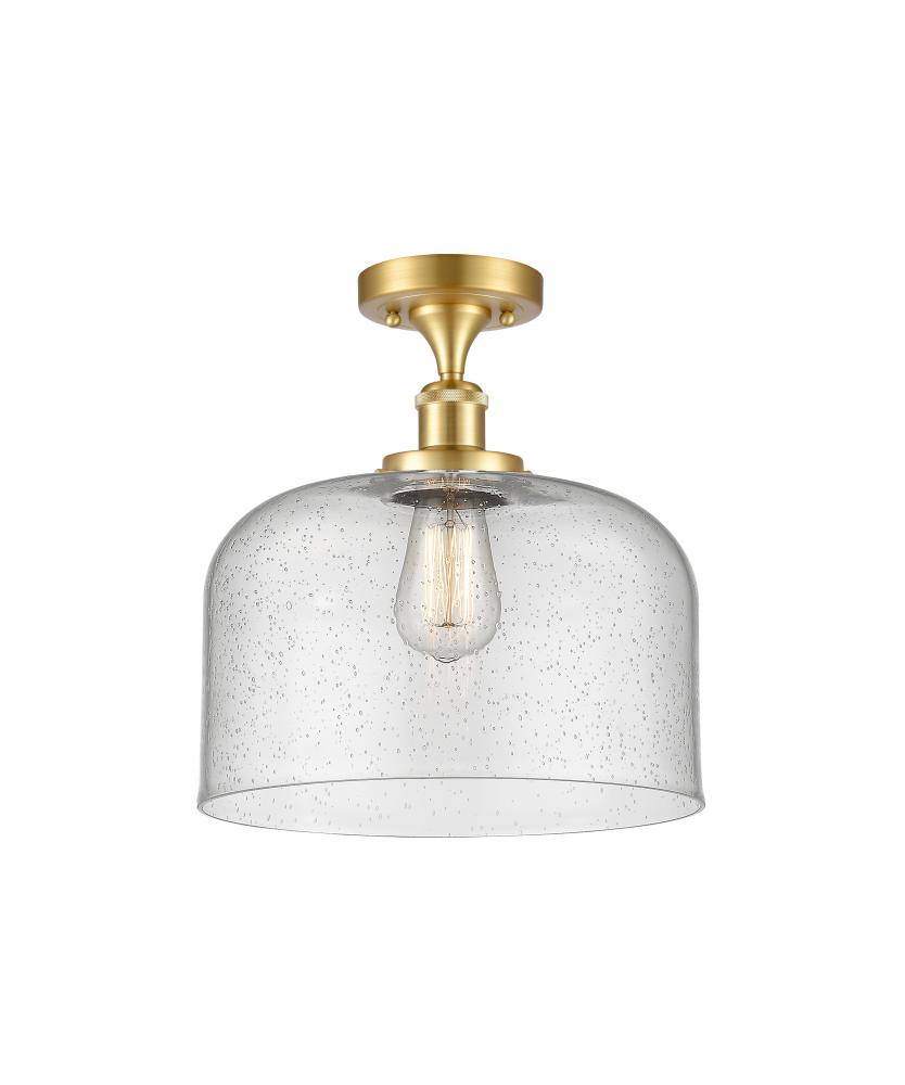 Bell - 1 Light - 12 inch - Satin Gold - Semi-Flush Mount