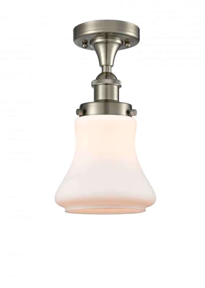 Bellmont - 1 Light - 6 inch - Brushed Satin Nickel - Semi-Flush Mount