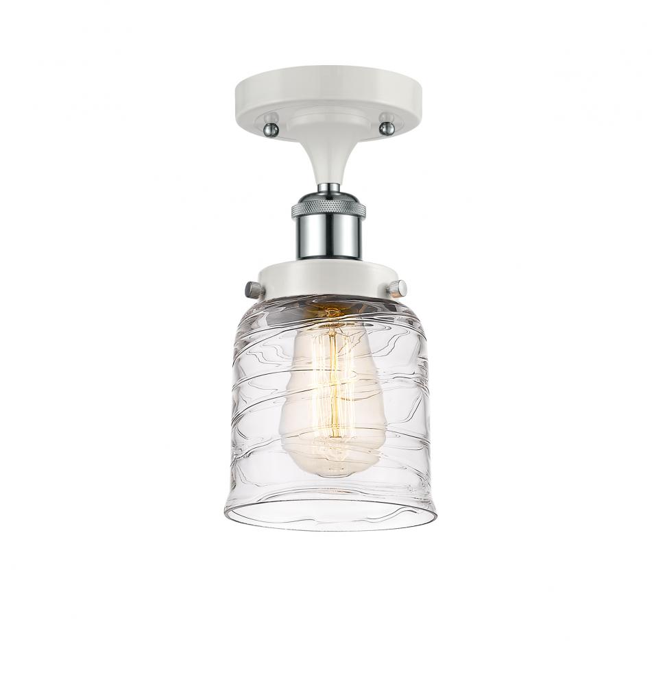 Bell - 1 Light - 5 inch - White Polished Chrome - Semi-Flush Mount