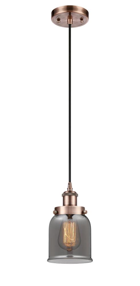 Bell - 1 Light - 5 inch - Antique Copper - Cord hung - Mini Pendant