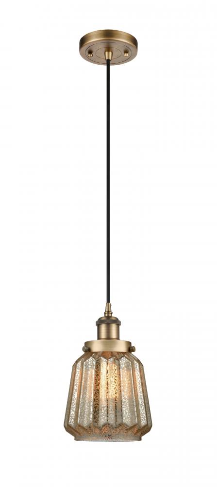 Chatham - 1 Light - 6 inch - Brushed Brass - Cord hung - Mini Pendant