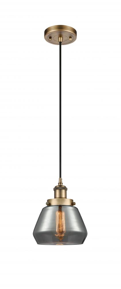 Fulton - 1 Light - 6 inch - Brushed Brass - Cord hung - Mini Pendant