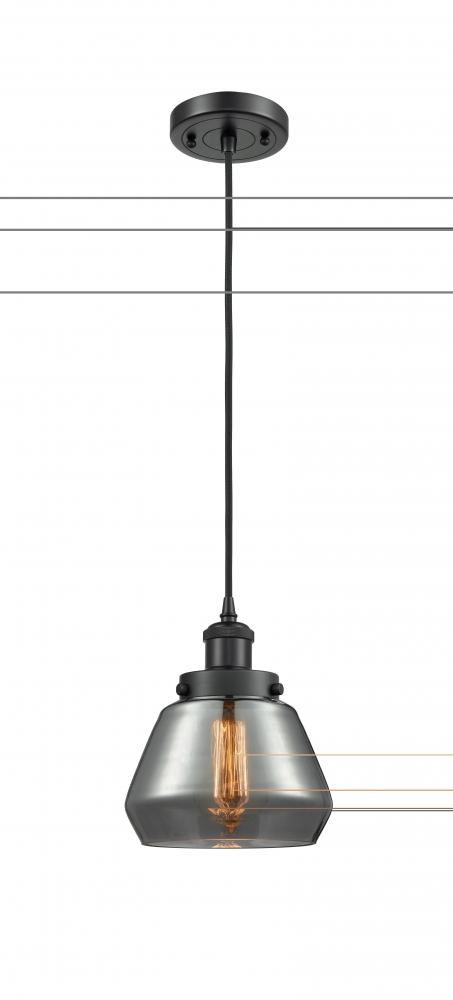Fulton - 1 Light - 6 inch - Matte Black - Cord hung - Mini Pendant