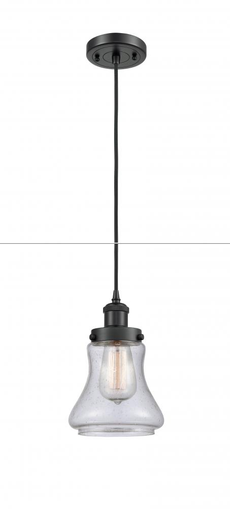Bellmont - 1 Light - 6 inch - Matte Black - Cord hung - Mini Pendant