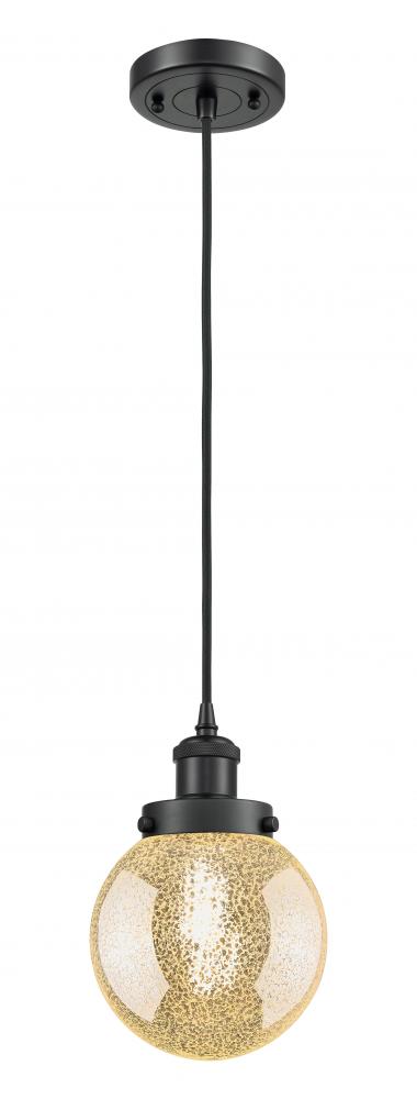 Beacon - 1 Light - 6 inch - Matte Black - Cord hung - Mini Pendant