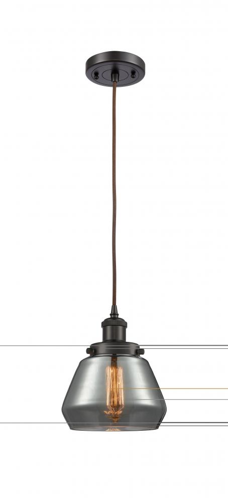 Fulton - 1 Light - 6 inch - Oil Rubbed Bronze - Cord hung - Mini Pendant
