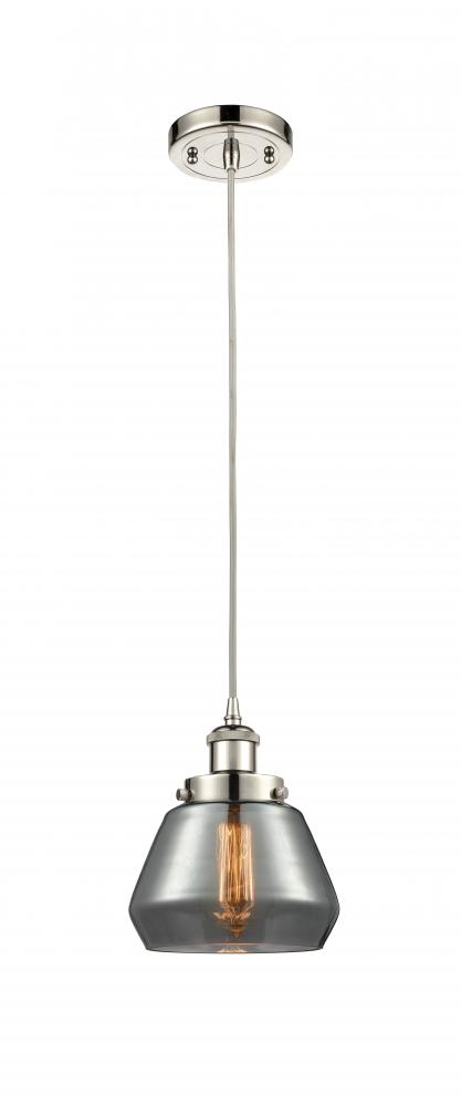Fulton - 1 Light - 6 inch - Polished Nickel - Cord hung - Mini Pendant