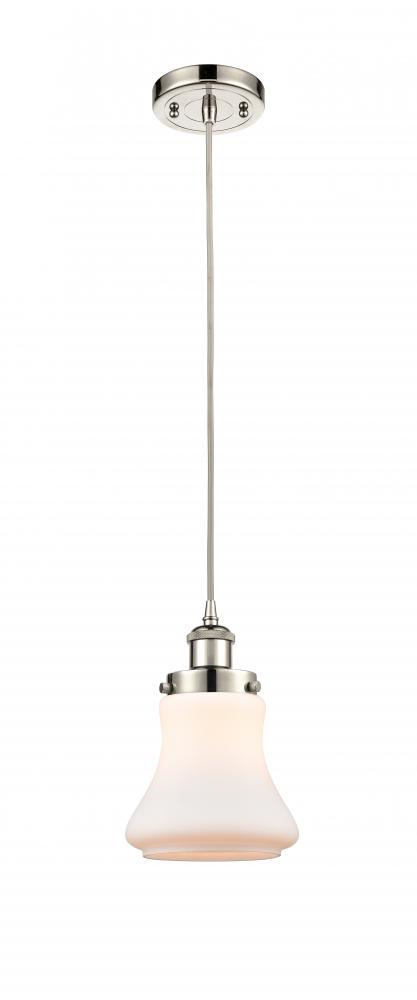 Bellmont - 1 Light - 6 inch - Polished Nickel - Cord hung - Mini Pendant