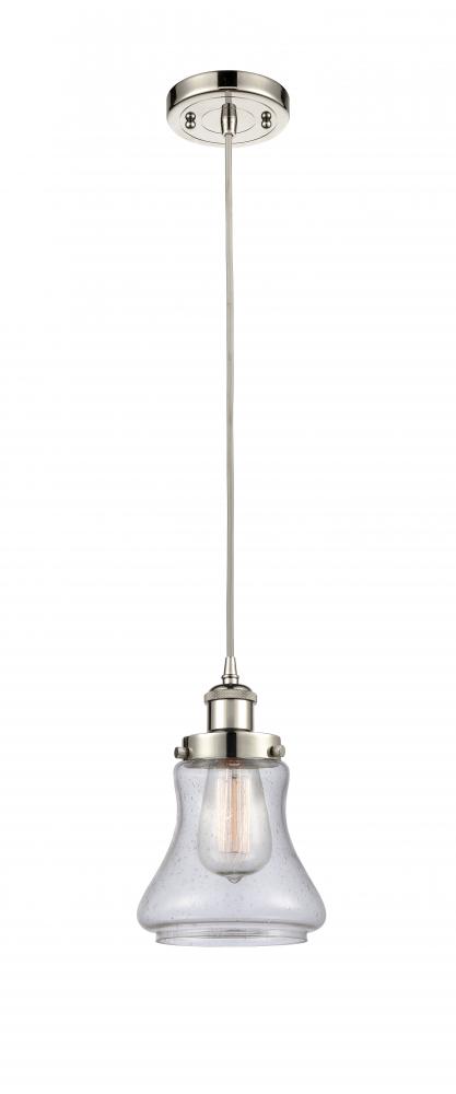 Bellmont - 1 Light - 6 inch - Polished Nickel - Cord hung - Mini Pendant