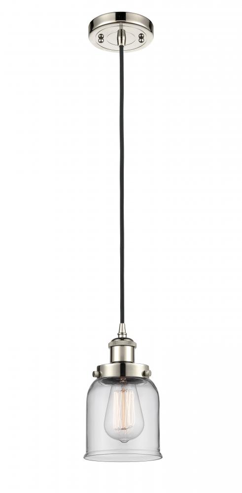 Bell - 1 Light - 5 inch - Polished Nickel - Cord hung - Mini Pendant