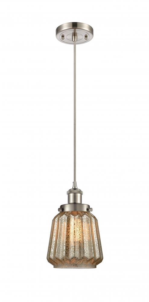 Chatham - 1 Light - 6 inch - Brushed Satin Nickel - Cord hung - Mini Pendant
