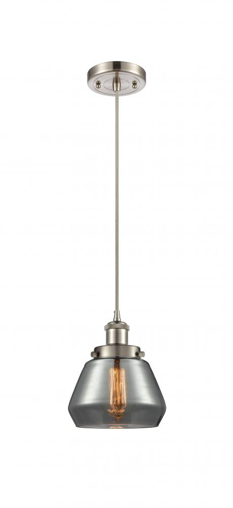 Fulton - 1 Light - 6 inch - Brushed Satin Nickel - Cord hung - Mini Pendant
