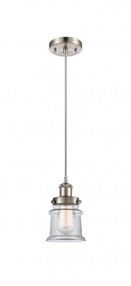 Canton - 1 Light - 6 inch - Brushed Satin Nickel - Cord hung - Mini Pendant