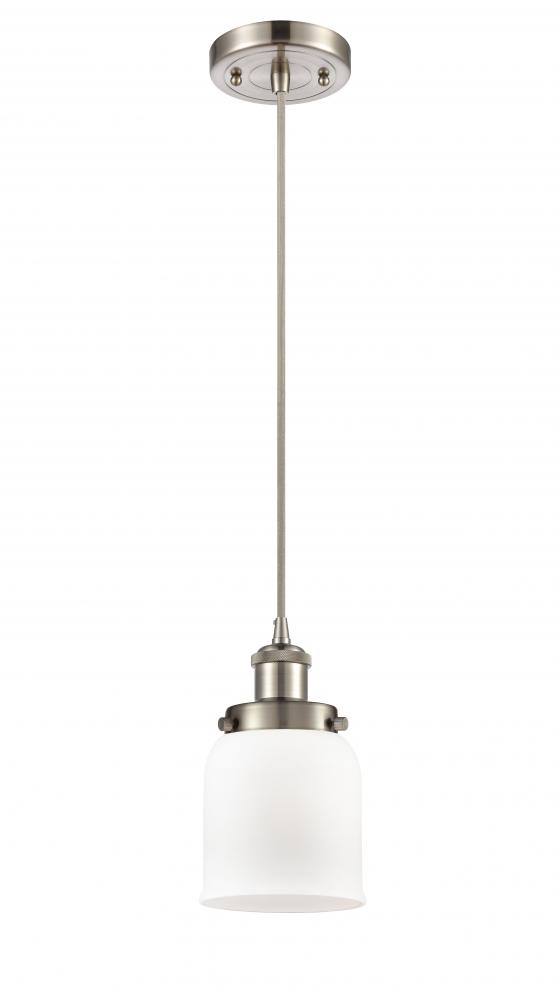 Bell - 1 Light - 5 inch - Brushed Satin Nickel - Cord hung - Mini Pendant