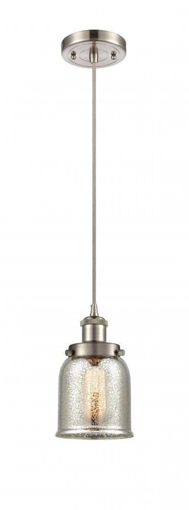Bell - 1 Light - 5 inch - Brushed Satin Nickel - Cord hung - Mini Pendant